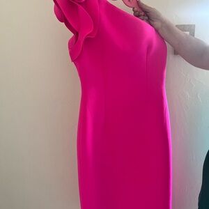 Elegant Pink One-Shoulder Dress